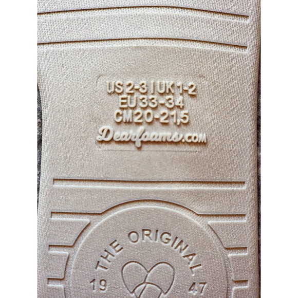 Kid's Dluxe By Dearfoams Closed Back Loafer Slippers Pink & Grey w/ Bow‎ 2/3 New - Picture 6 of 6